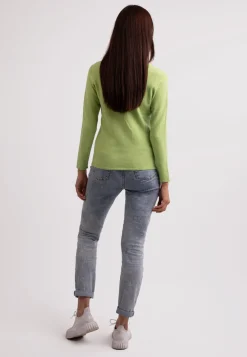 Recycelter Kaschmir Rundhals Pullover grün