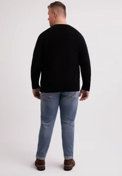 Recycelter Kaschmir Rundhals Pullover schwarz