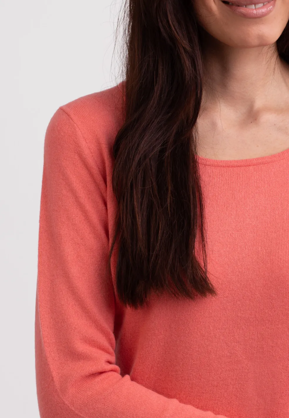 Recycelter Kaschmir Rundhals Pullover zitrus granita