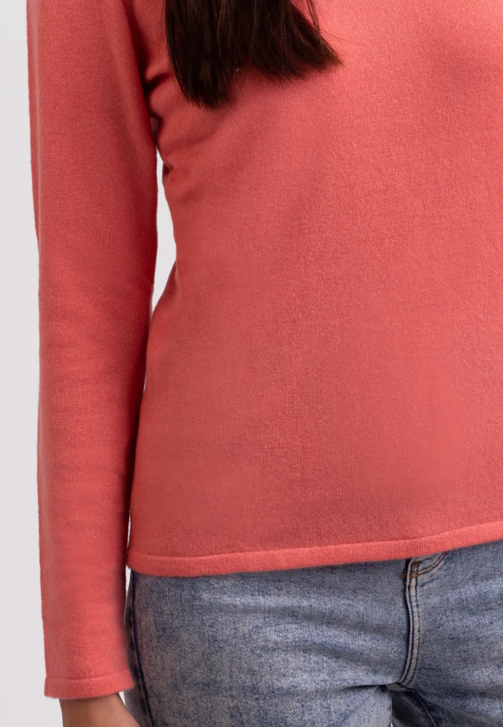 Recycelter Kaschmir Rundhals Pullover zitrus granita