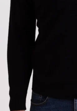 Recycelter Kaschmir Rundhals Pullover schwarz