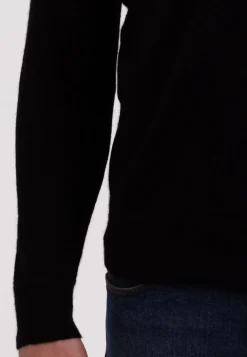 Recycelter Kaschmir V-Ausschnitt Pullover schwarz