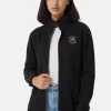Retro-Fleece Jacke aus recyceltem Polyester schwarz