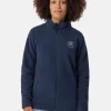 Retro-Fleece Jacke aus recyceltem Polyester navy blau