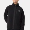Retro-Fleece Jacke aus recyceltem Polyester schwarz
