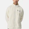 Retro-Fleece Jacke aus recyceltem Polyester off white