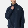 Retro-Fleece Jacke aus recyceltem Polyester navy blau