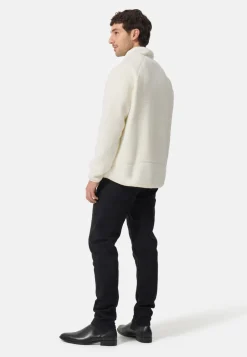 Retro-Fleece Jacke aus recyceltem Polyester off white
