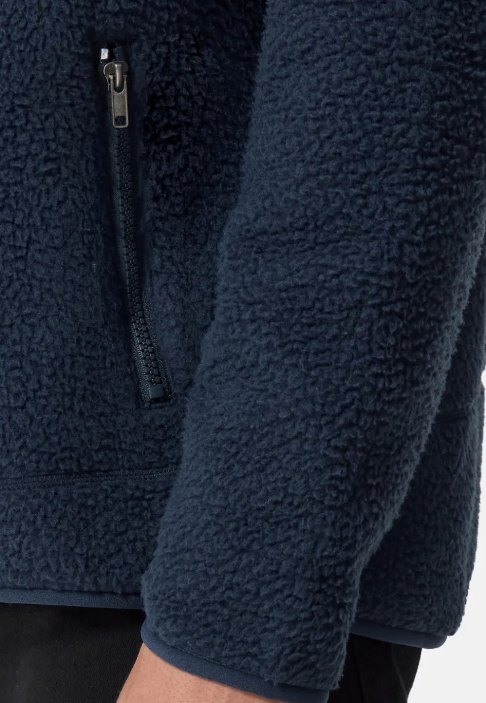 Retro-Fleece Jacke aus recyceltem Polyester navy blau