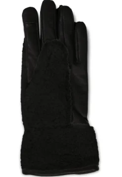 Retro-Fleece-Handschuhe mit Kaschmirfutter schwarz