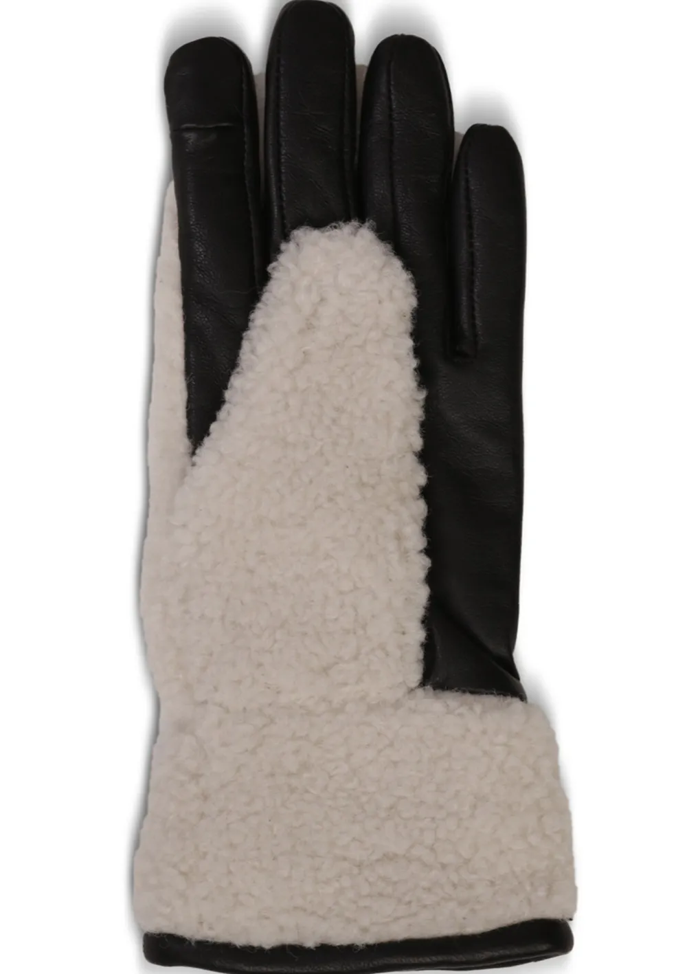 Retro-Fleece-Handschuhe mit Kaschmirfutter weiss