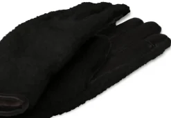 Retro-Fleece-Handschuhe mit Kaschmirfutter schwarz