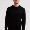 Seide Kaschmir Kapuzenpullover Hoodie schwarz
