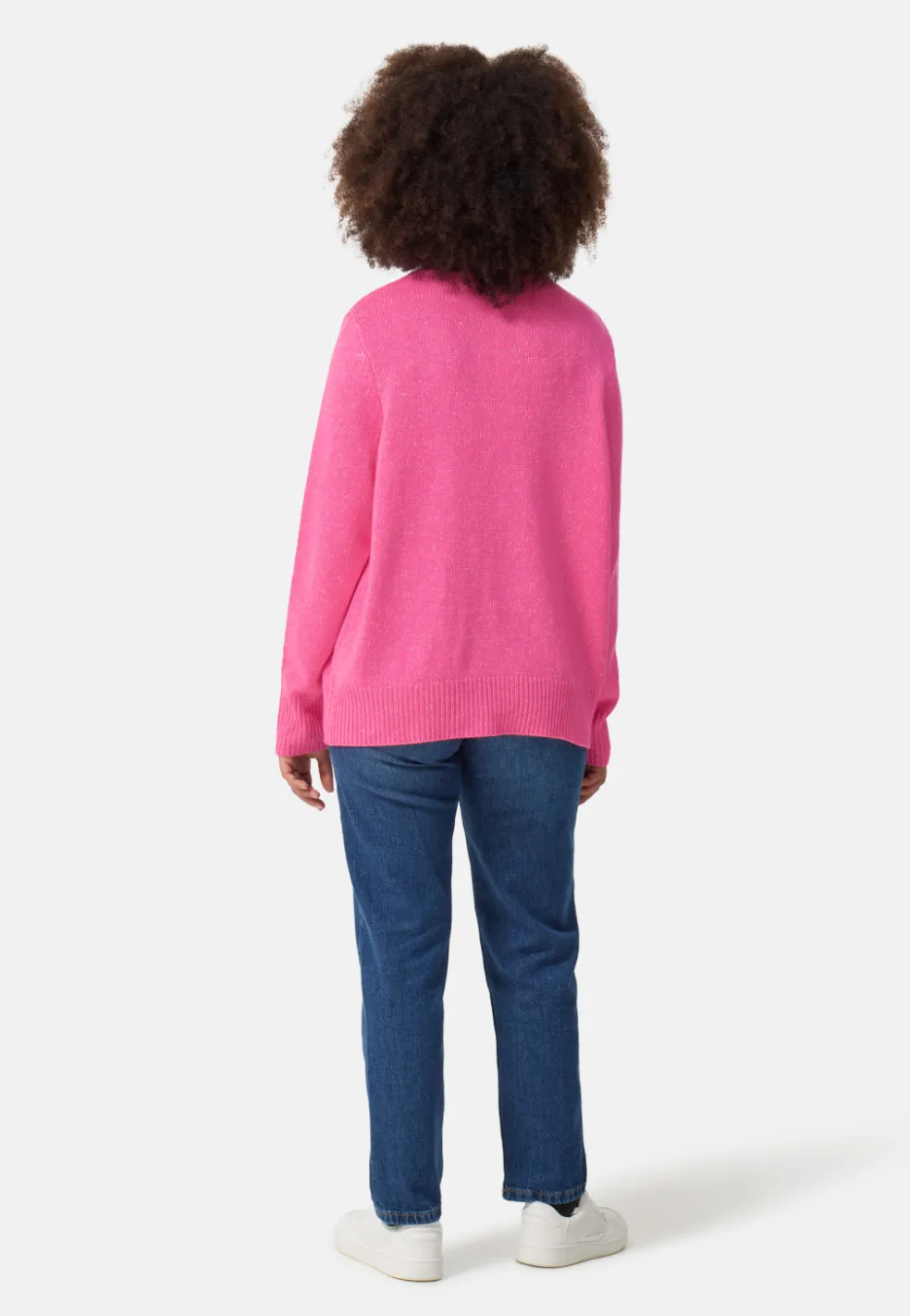 Seide Kaschmir Oversize Style Rundhals Pullover hell pink melange