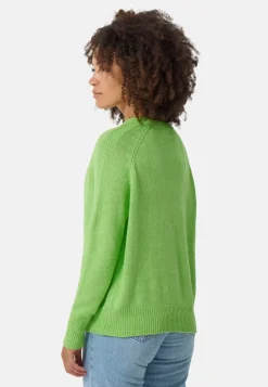 Seide Kaschmir Oversize Style V-Ausschnitt Pullover kiwi grün melange