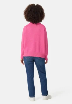 Seide Kaschmir Oversize Style V-Ausschnitt Pullover hell pink melange