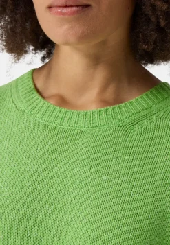 Seide Kaschmir Oversize Style Rundhals Pullover kiwi grün melange