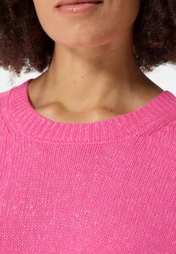 Seide Kaschmir Oversize Style Rundhals Pullover hell pink melange
