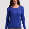 Seide Kaschmir Rundhals Pullover majorelle blau