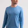 Seide Kaschmir Rundhals Pullover capri blau