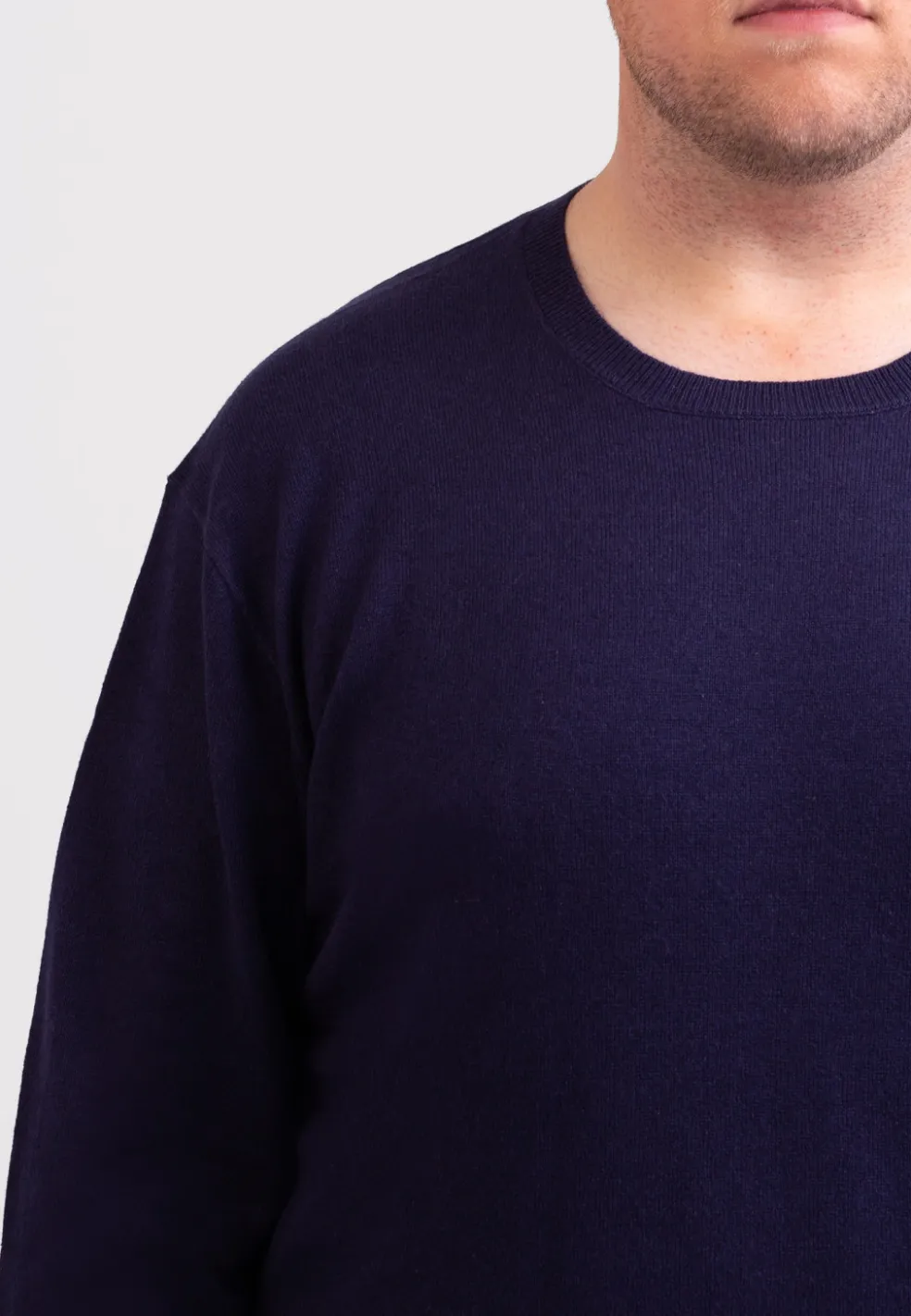 Seide Kaschmir Rundhals Pullover marine blau