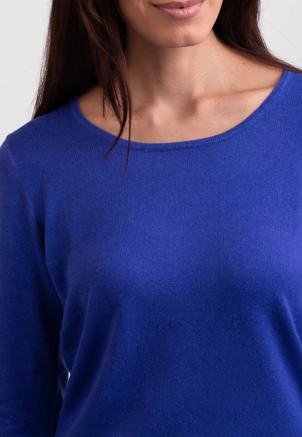 Seide Kaschmir Rundhals Pullover majorelle blau