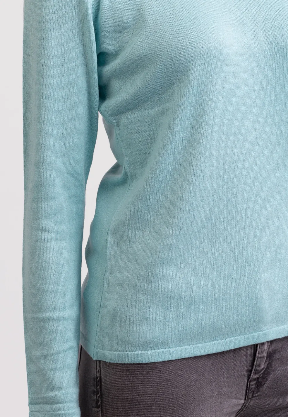 Seide Kaschmir Rundhals Pullover reflexion hellgrün