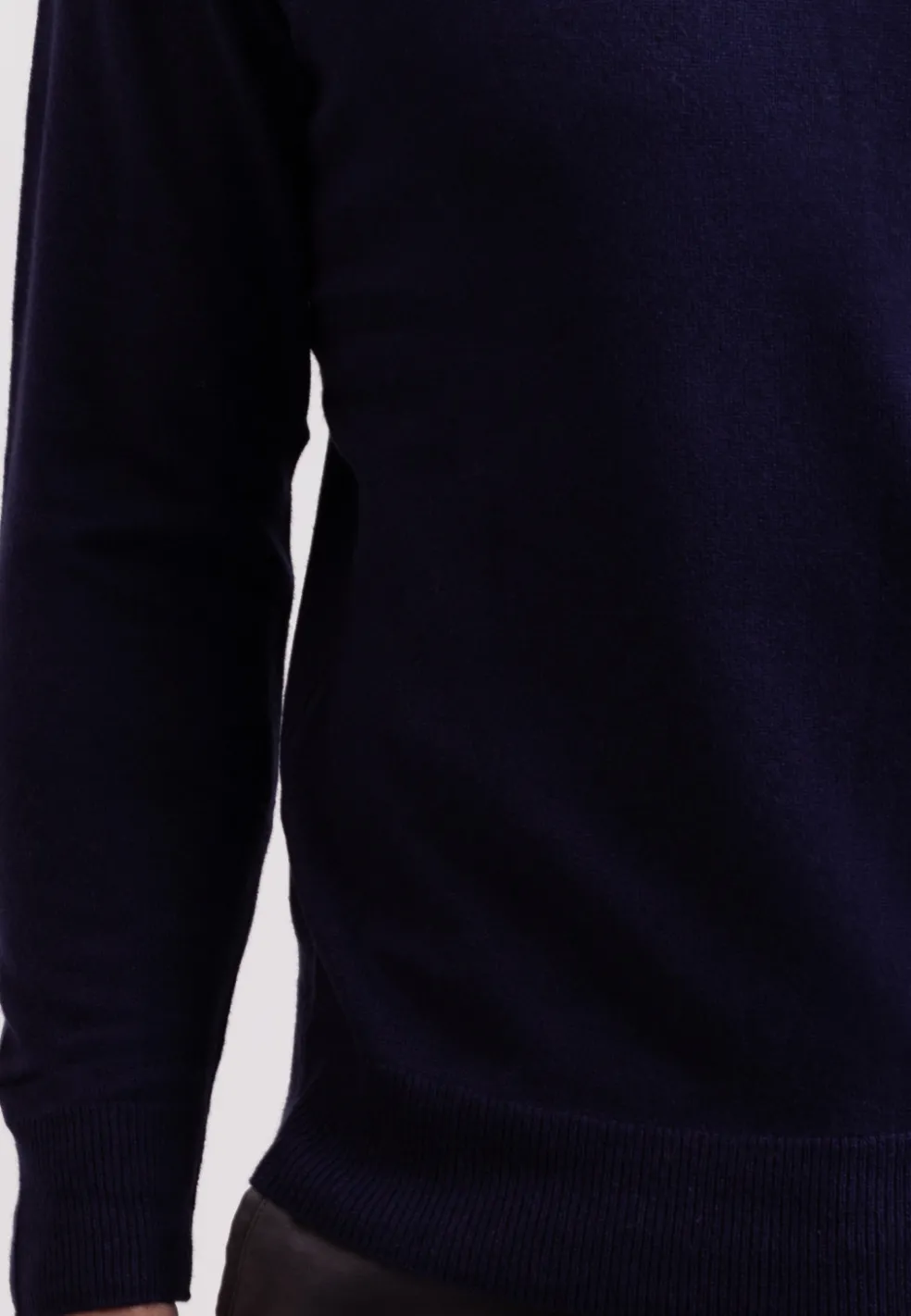 Seide Kaschmir Rundhals Pullover marine blau