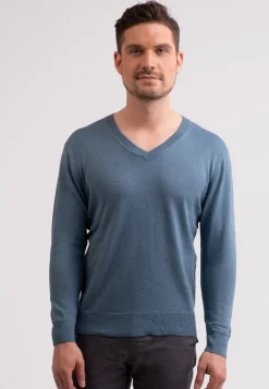 Seide Kaschmir V-Ausschnitt Pullover seehaus grün