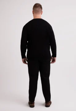 Seide Kaschmir V-Ausschnitt Pullover schwarz