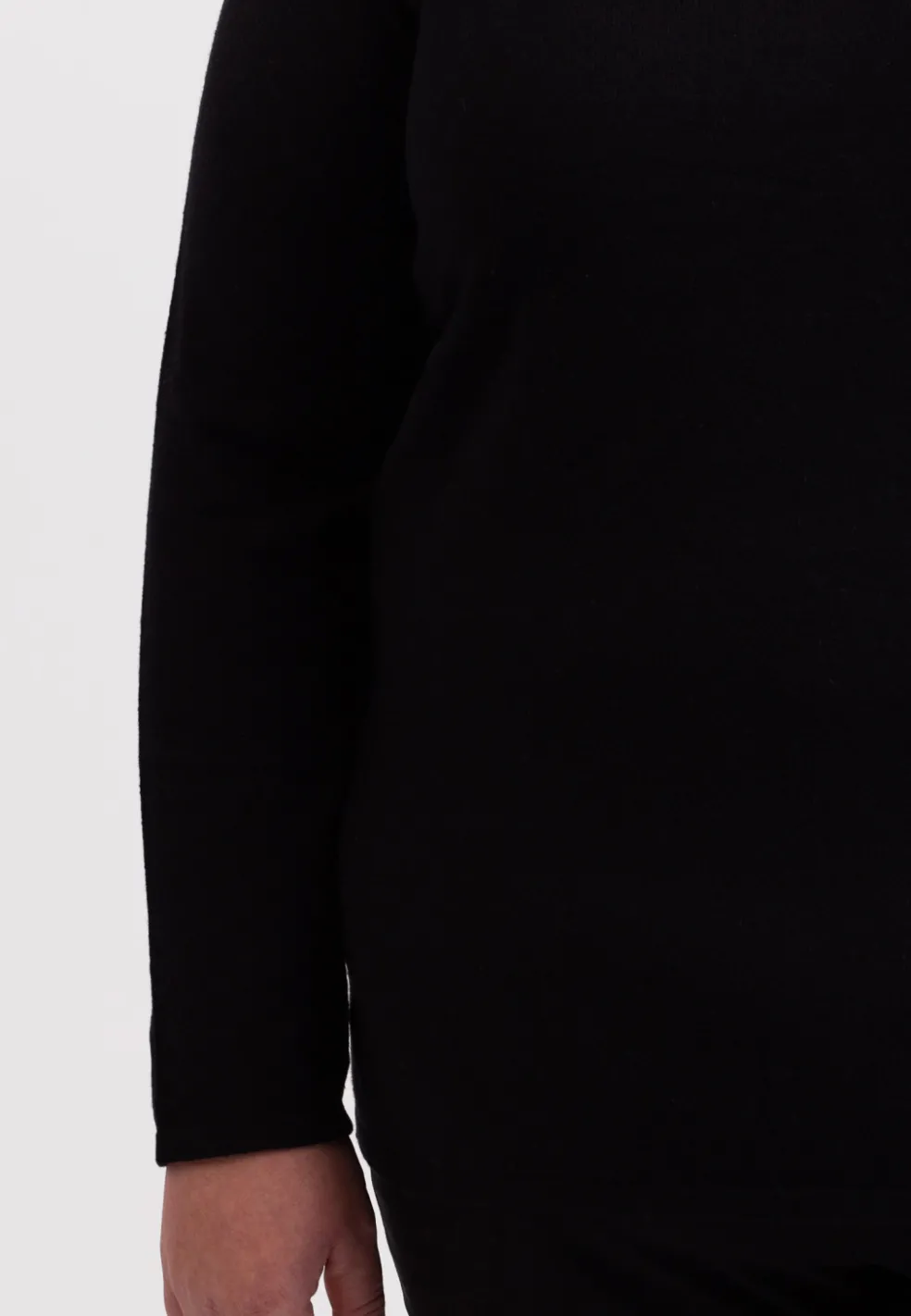 Seide Kaschmir V-Ausschnitt Pullover schwarz