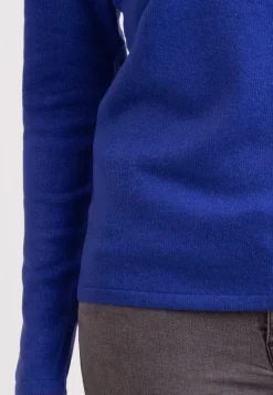 Seide Kaschmir V-Ausschnitt Pullover majorelle blau