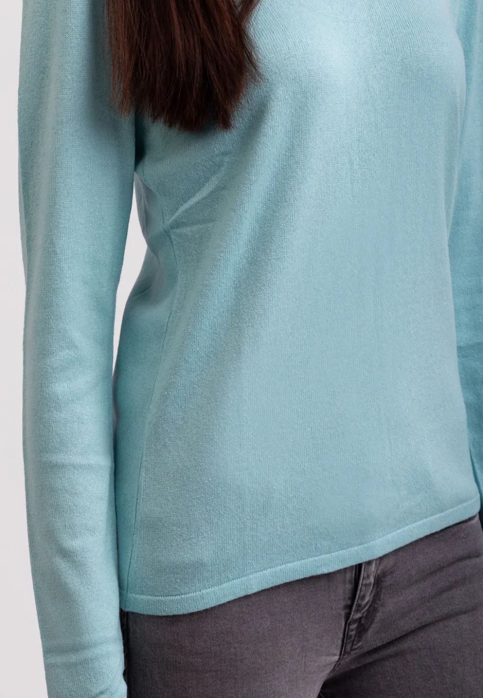 Seide Kaschmir V-Ausschnitt Pullover reflexion hellgrün