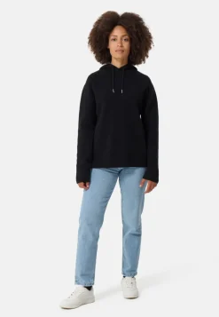 Wolle Kaschmir Kapuzenpullover Hoodie schwarz