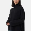 Wolle Kaschmir Oversize Style Rollkragen Pullover schwarz