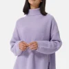 Wolle Kaschmir Oversize Style Rollkragen Pullover lavendel