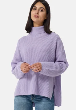 Wolle Kaschmir Oversize Style Rollkragen Pullover lavendel