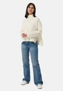 Wolle Kaschmir Oversize Style Rollkragen Pullover weiss