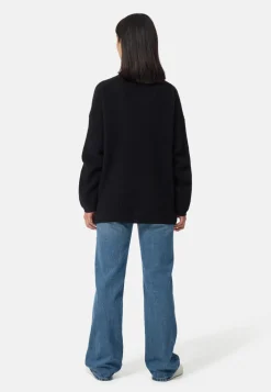 Wolle Kaschmir Oversize Style Rollkragen Pullover schwarz