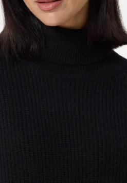 Wolle Kaschmir Oversize Style Rollkragen Pullover schwarz