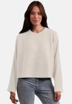 Wolle Kaschmir Rundhals Pullover weiss