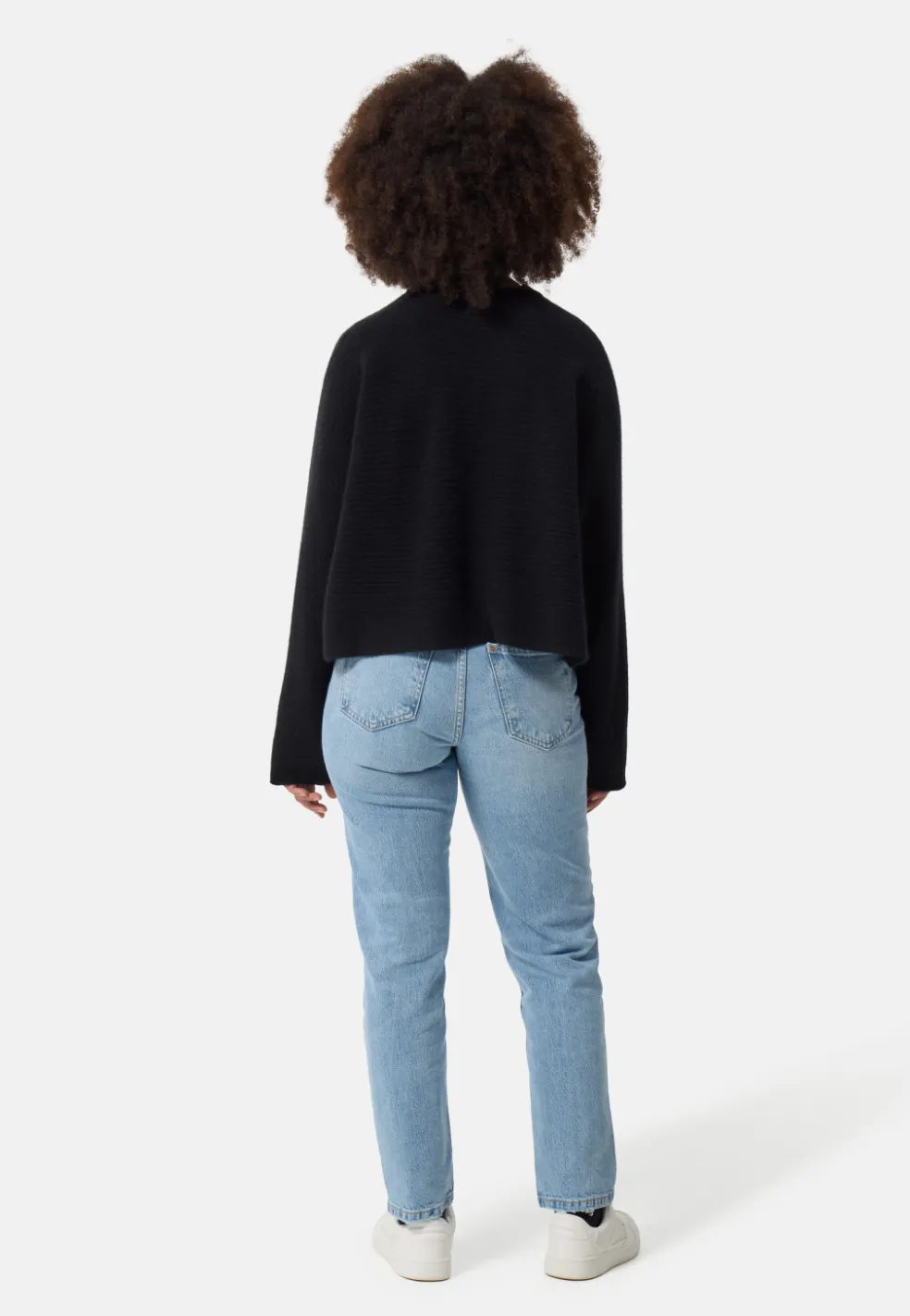 Wolle Kaschmir Rundhals Pullover schwarz