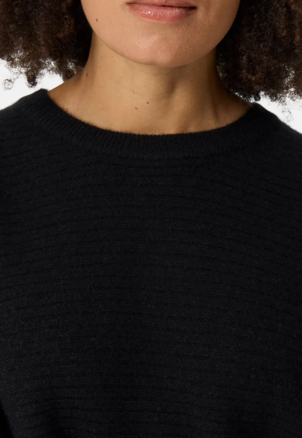 Wolle Kaschmir Rundhals Pullover schwarz