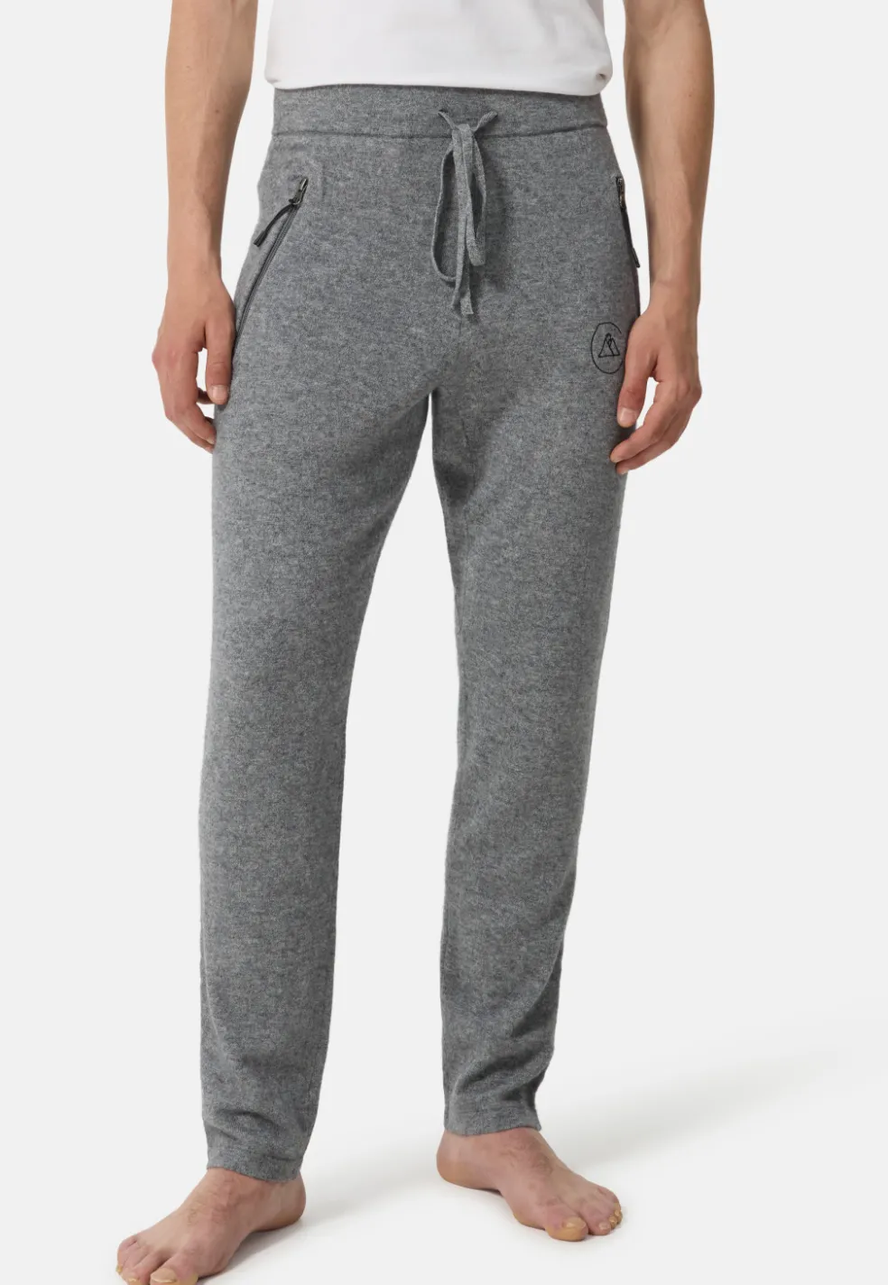 Wolle Kaschmir Trainerhose Unisex grau
