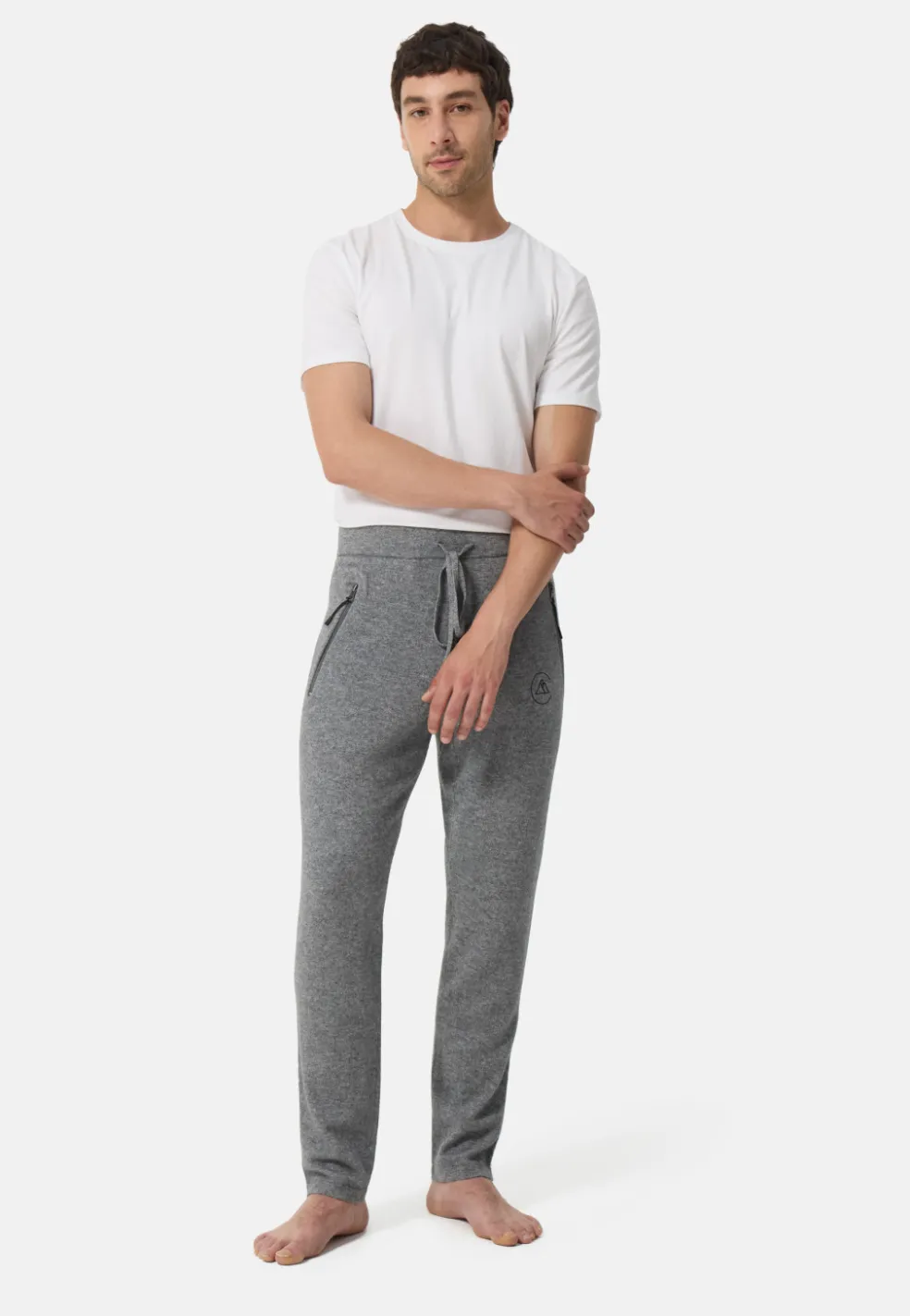 Wolle Kaschmir Trainerhose Unisex grau