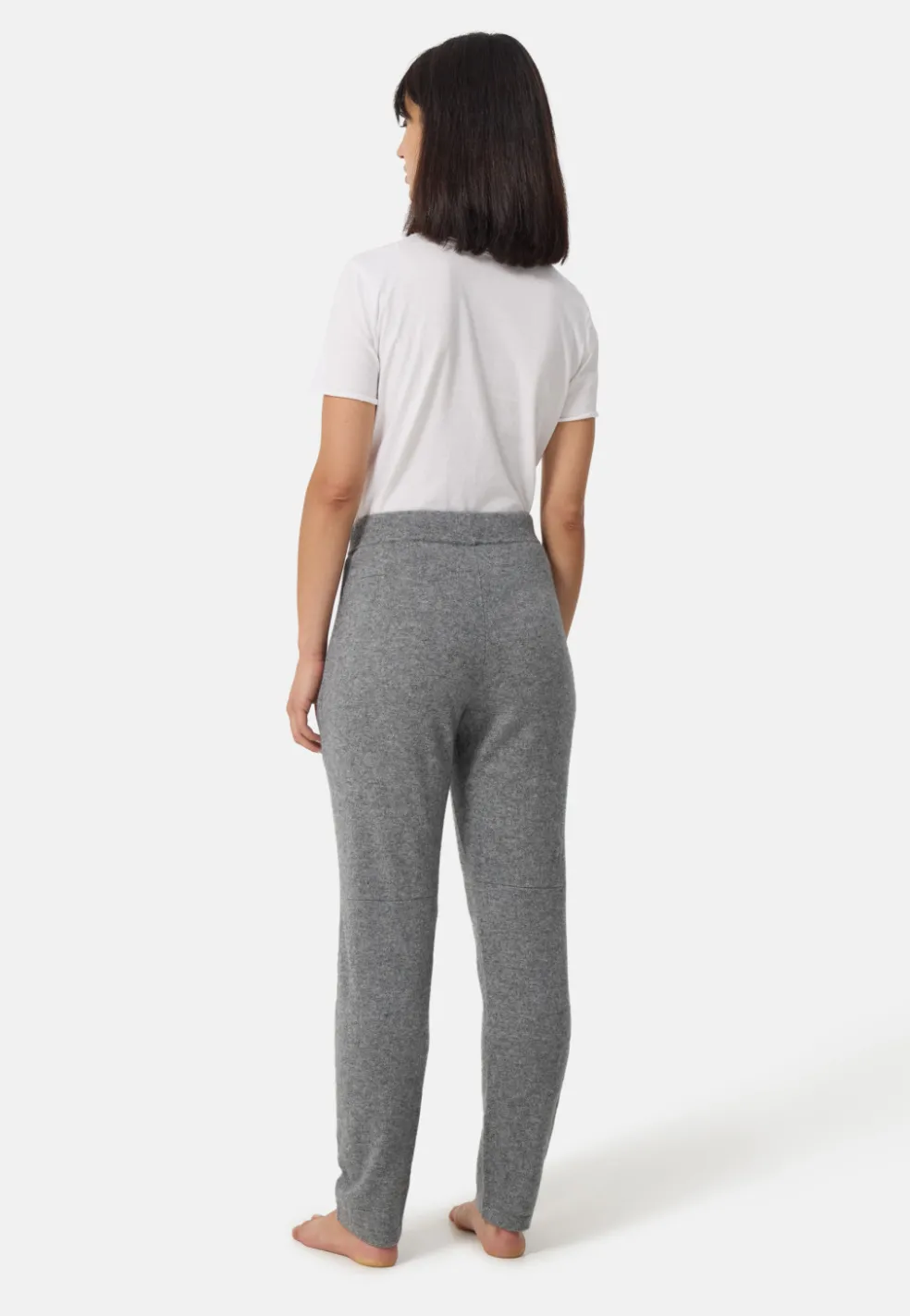 Wolle Kaschmir Trainerhose Unisex grau