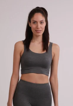 Yoga Aktivity-Top aus Bambus grau meliert