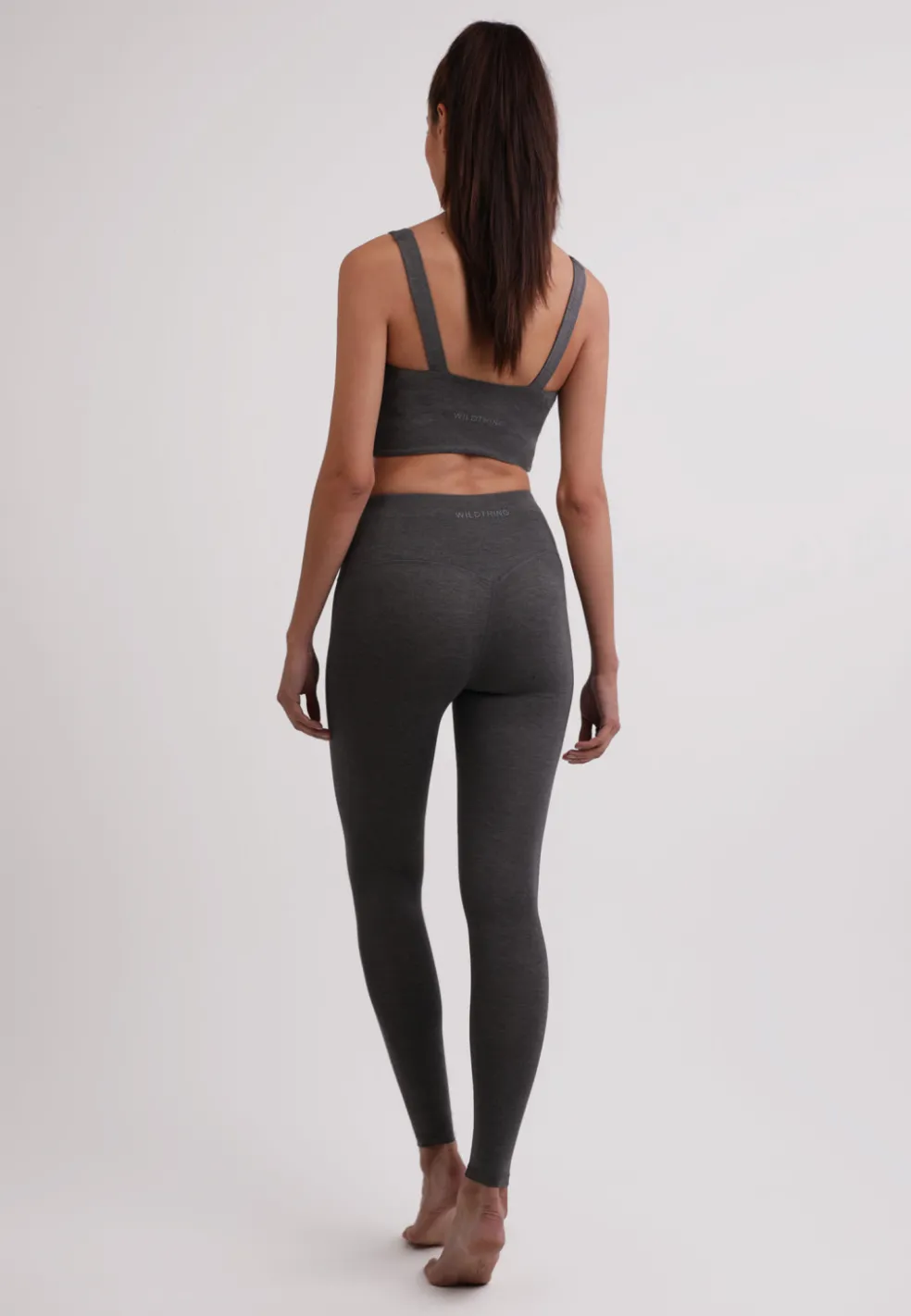 Yoga Aktivity-Top aus Bambus grau meliert