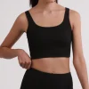 Yoga Aktivity-Top aus recyceltem Polyester schwarz