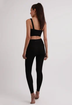 Yoga Aktivity-Top aus recyceltem Polyester schwarz